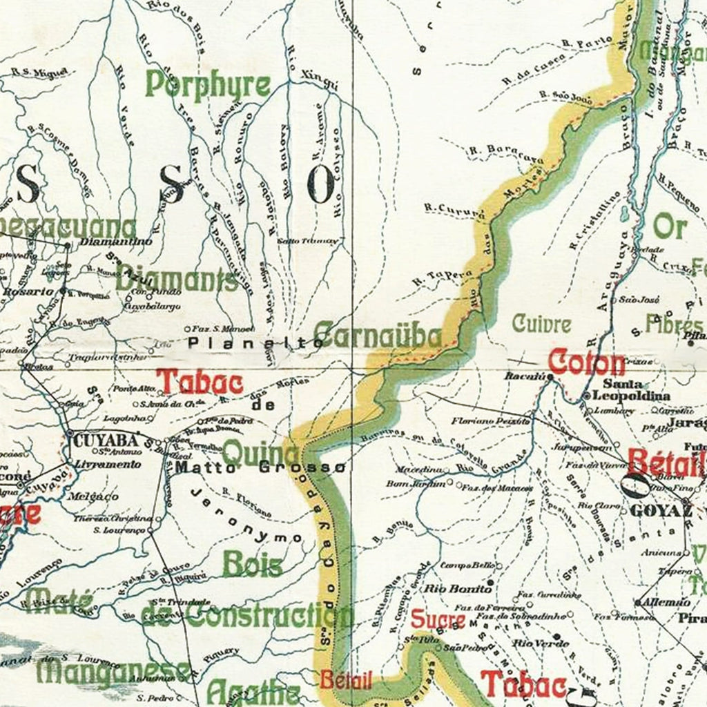 Vintage Map of Brazil 1911