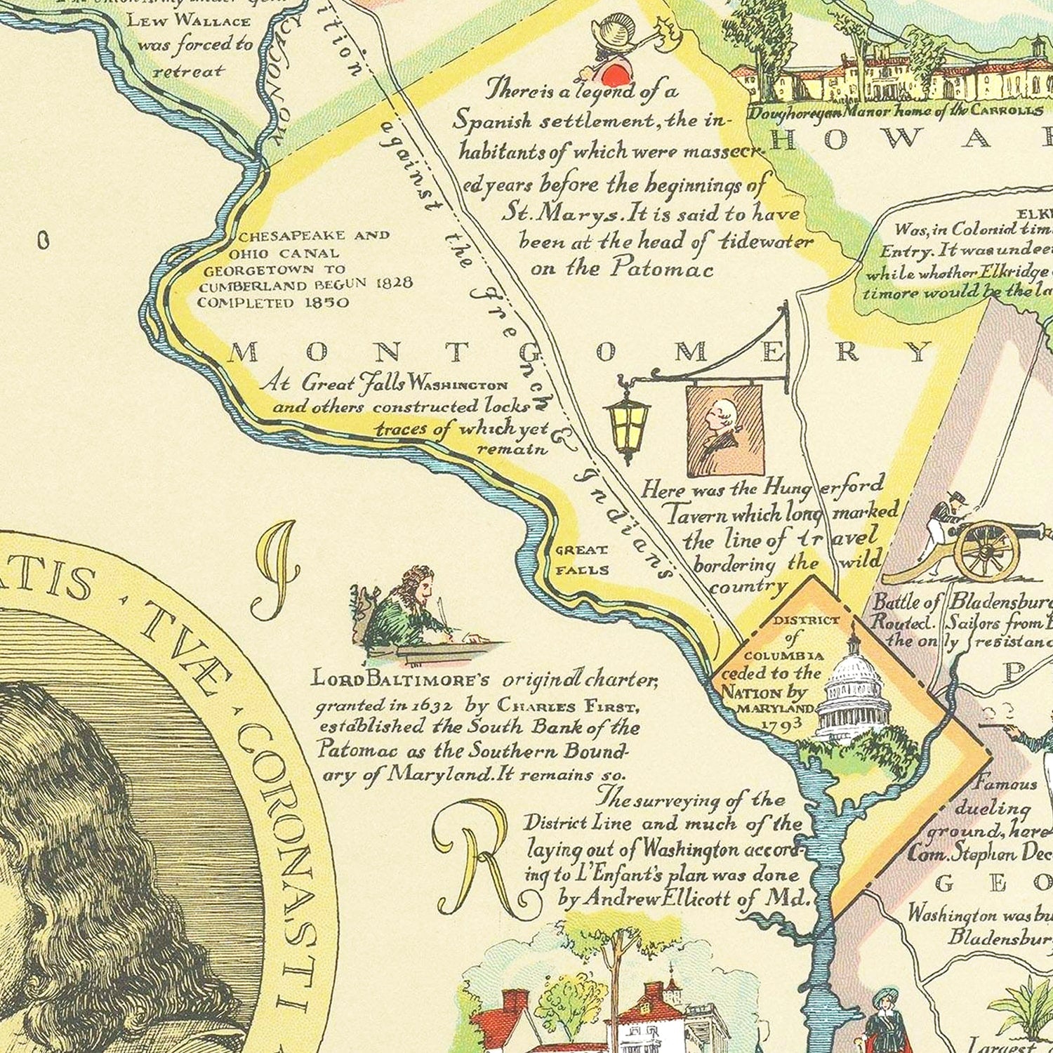 Vintage Map of Maryland 1931