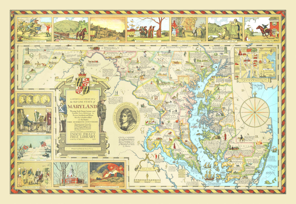 Vintage Map of Maryland 1931