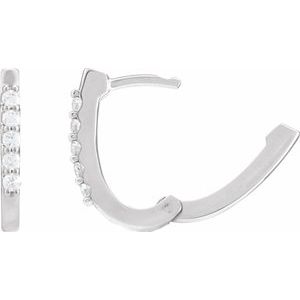 Platinum 1/6 CTW Natural Diamond 15.1 mm Hoop Earrings – image 3