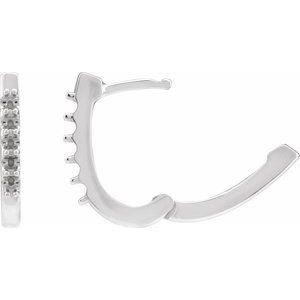 Sterling Silver 1.9 mm Round Accented 15.1 mm Hoop Earring Mounting – image 3