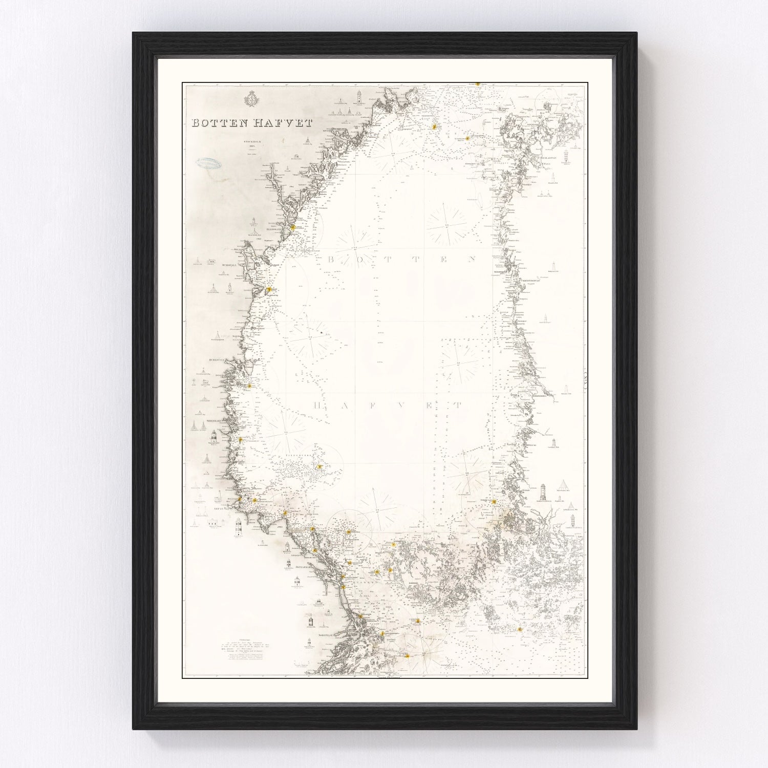 Vintage Bothnian Sea Map 1868