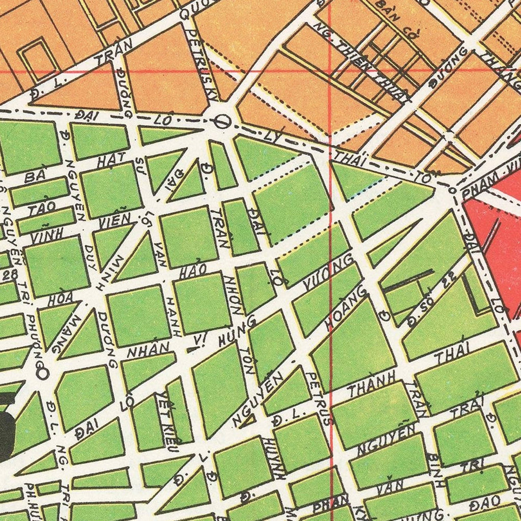 Vintage Map of Saigon, Vietnam 1966
