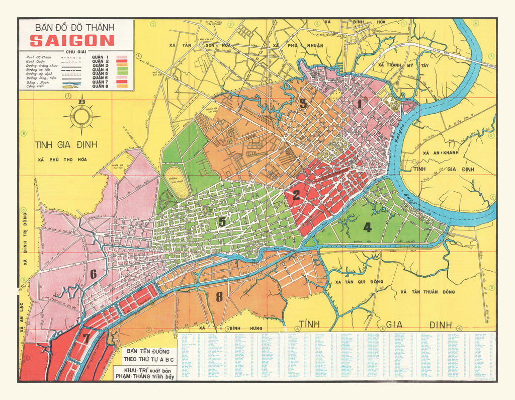 Vintage Map of Saigon, Vietnam 1966