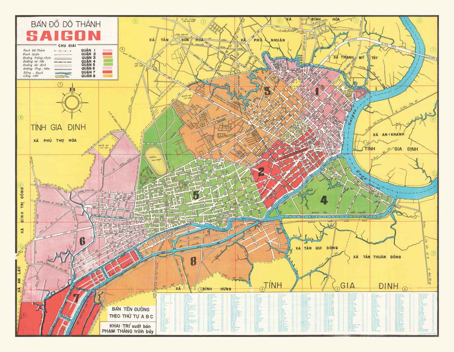 Vintage Map of Saigon, Vietnam 1966