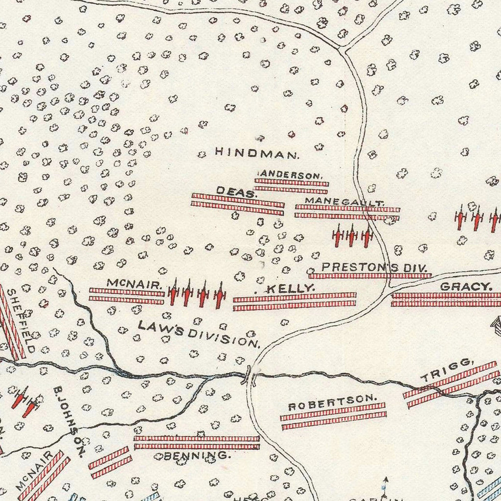 Vintage Chickamauga Battlefield Map 1895