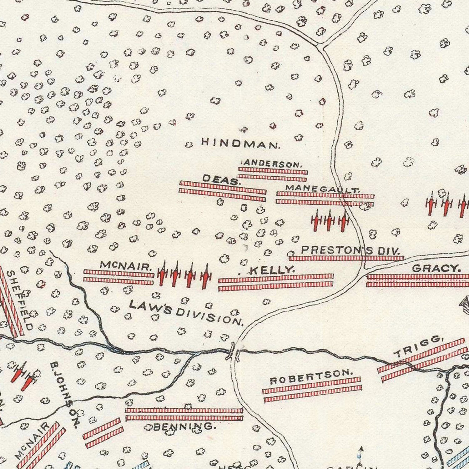 Vintage Chickamauga Battlefield Map 1895