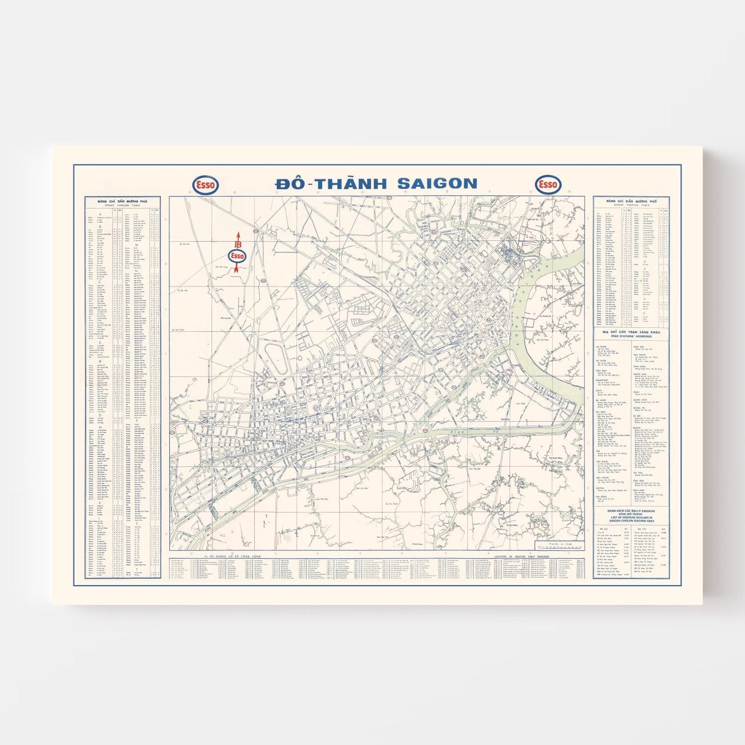 Vintage Map of Saigon, Vietnam 1968