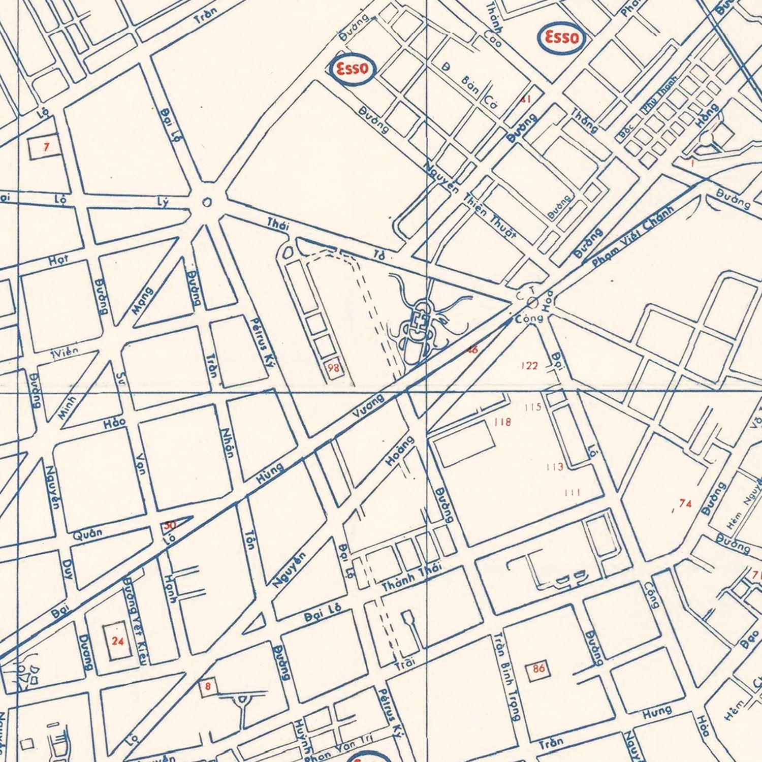 Vintage Map of Saigon, Vietnam 1968