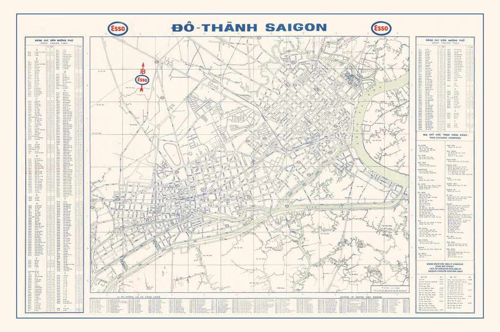 Vintage Map of Saigon, Vietnam 1968