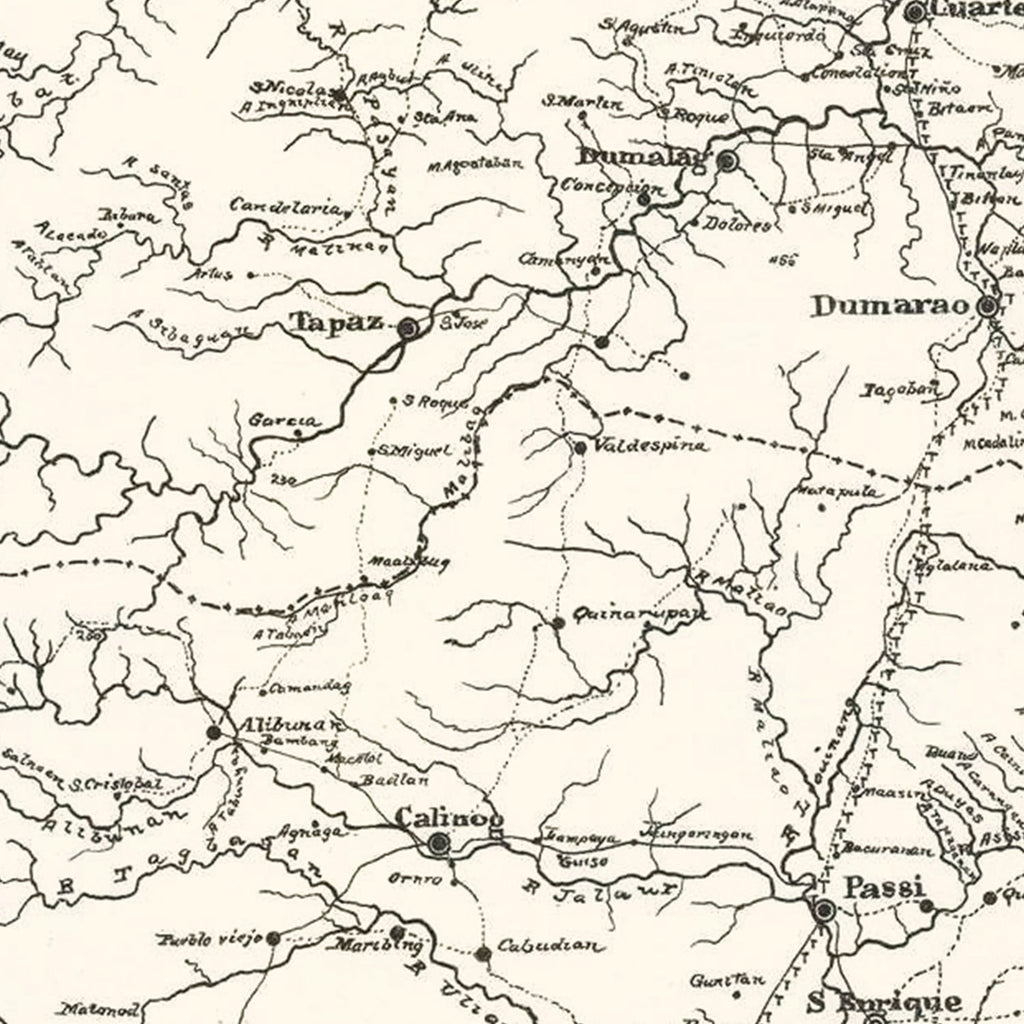 Vintage Panay, Philippines Map 1900