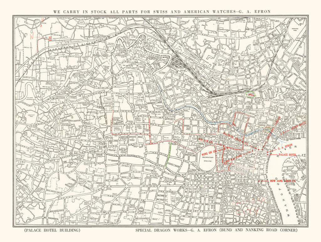 Vintage Map of Shanghai, China 1938