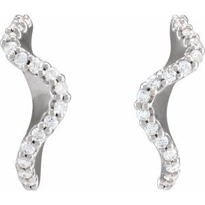 14K White Gold 1/5 CTW Natural Diamond 15.5 mm Hoop Earrings – image 2