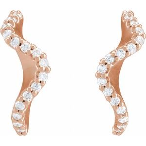 14K Rose Gold 1/5 CTW Natural Diamond 15.5 mm Hoop Earrings – image 2