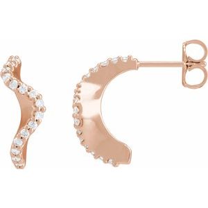 14K Rose Gold 1/5 CTW Natural Diamond 15.5 mm Hoop Earrings – image 3