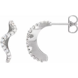 Platinum 1/5 CTW Natural Diamond 15.5 mm Hoop Earrings