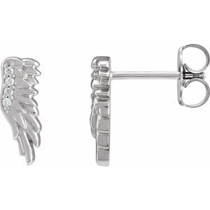 Platinum .02 CTW Natural Diamond Angel Wing Earrings