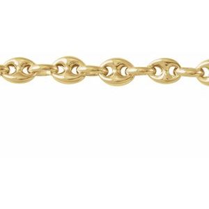 14K Yellow 3.8 mm Hollow Puffed Anchor Chain by the Inch