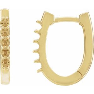14K Yellow Gold 1.9 mm Round Accented 15.1 mm Hoop Earring Mounting