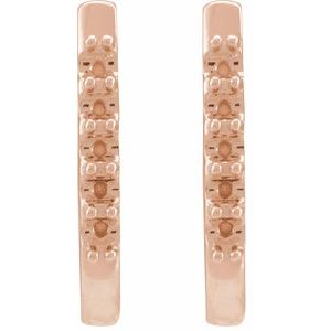 14K Rose Gold 1.9 mm Round Accented 15.1 mm Hoop Earring Mounting – image 2