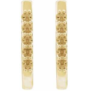 14K Yellow Gold 1.9 mm Round Accented 15.1 mm Hoop Earring Mounting – image 2