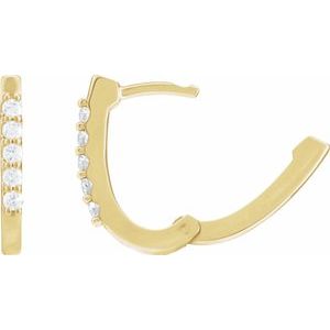 14K Yellow Gold 1/6 CTW Natural Diamond 15.1 mm Hoop Earrings – image 3