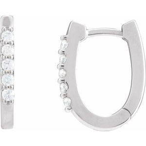 14K White Gold 1/6 CTW Natural Diamond 15.1 mm Hoop Earrings