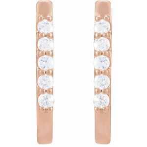 14K Rose Gold 1/6 CTW Natural Diamond 15.1 mm Hoop Earrings – image 2