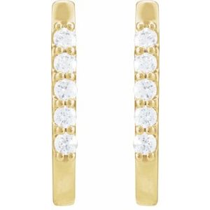 14K Yellow Gold 1/6 CTW Natural Diamond 15.1 mm Hoop Earrings – image 2