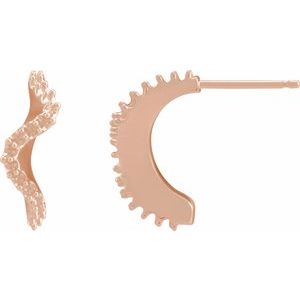 14K Rose Gold 1.2 mm Round Accented Right 15.5 mm Hoop Earring Mounting