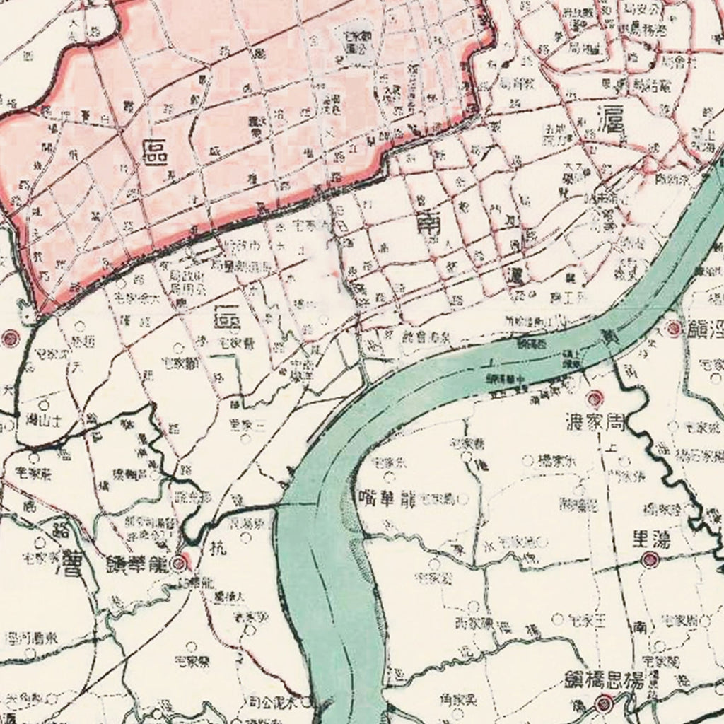 Vintage Map of Shanghai, China 1932