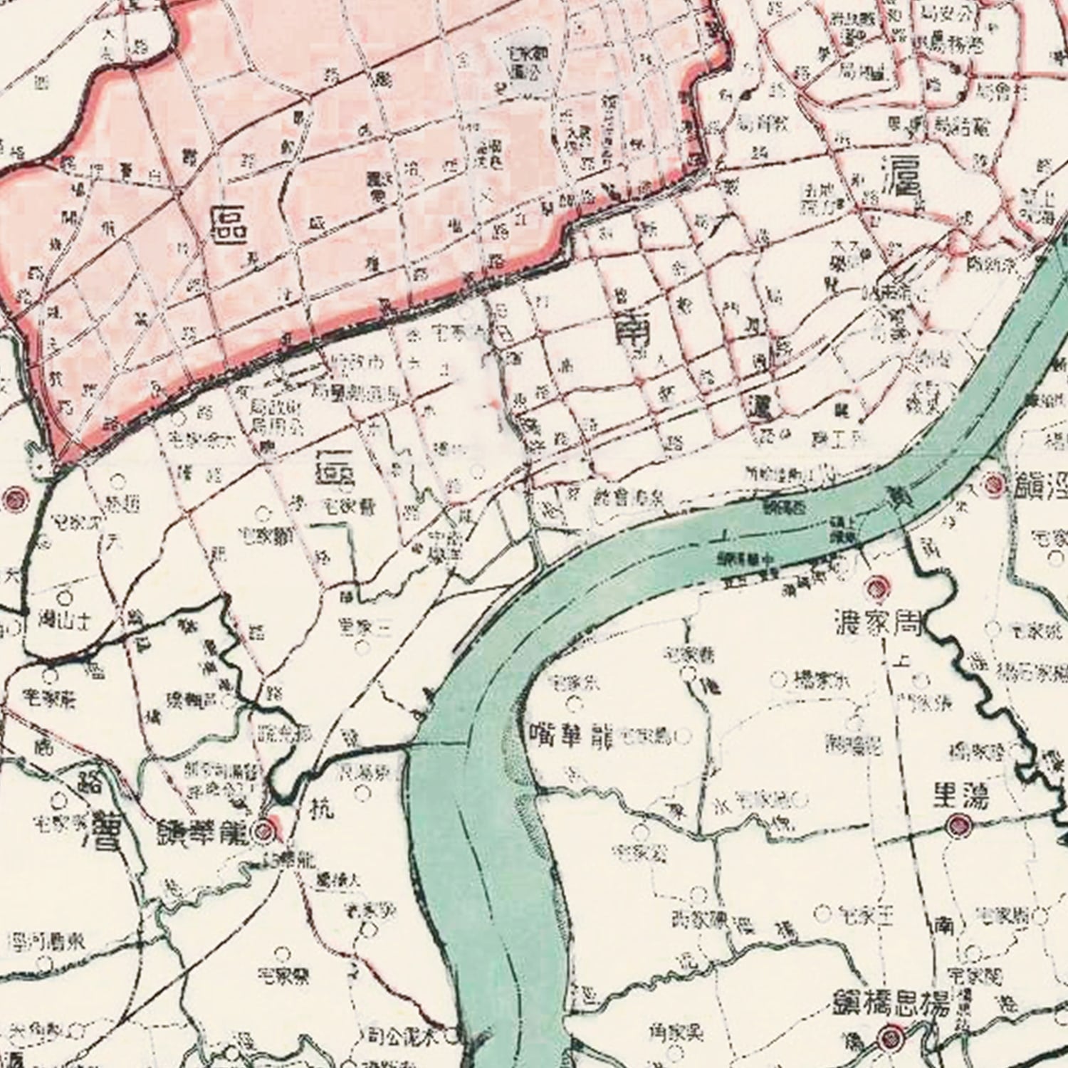 Vintage Map of Shanghai, China 1932