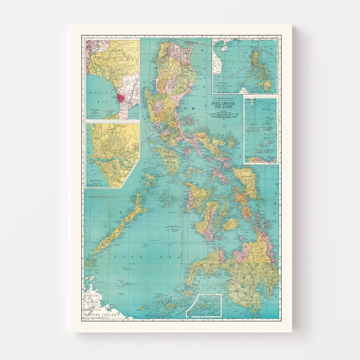 Vintage Map of Philippines 1913
