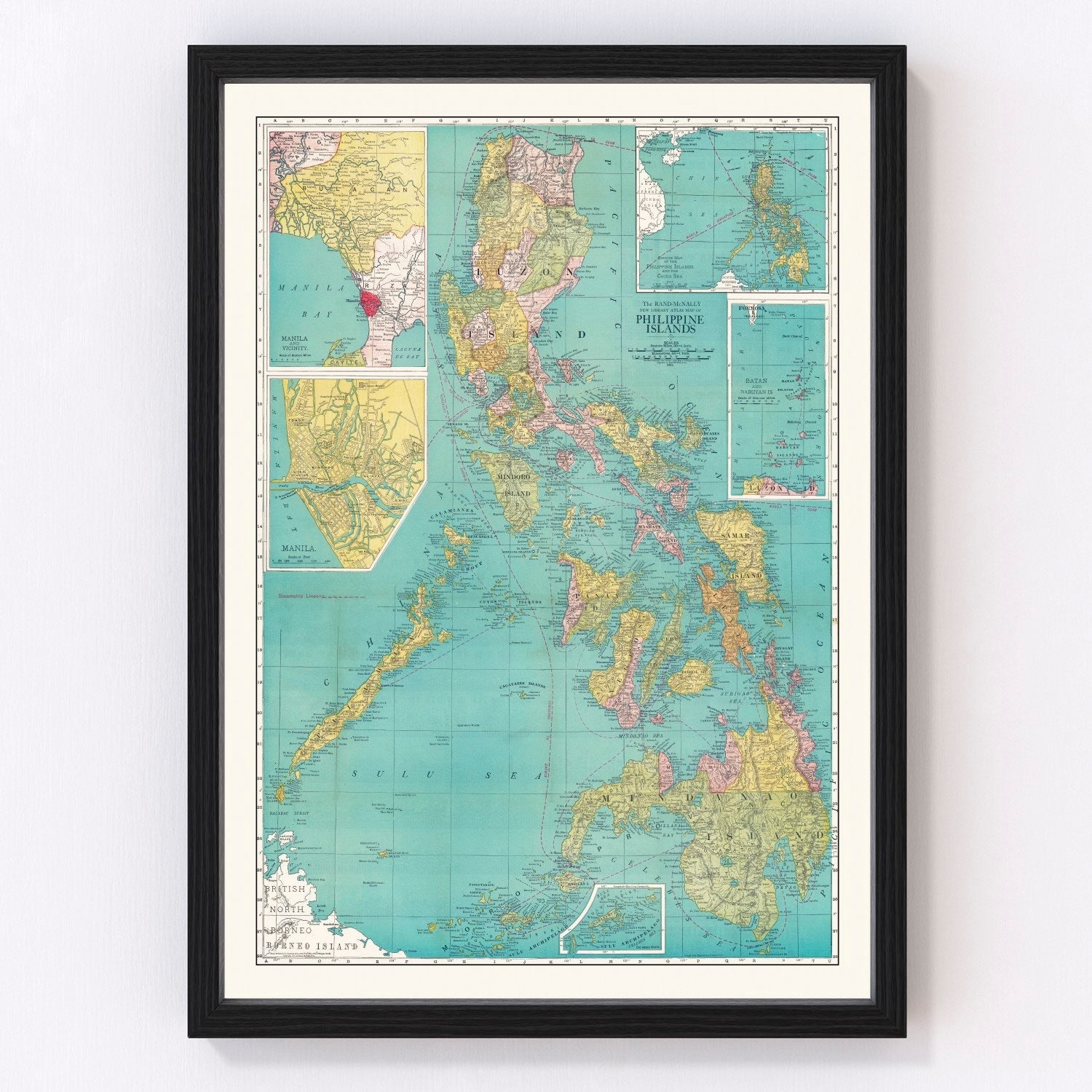 Vintage Map of Philippines 1913