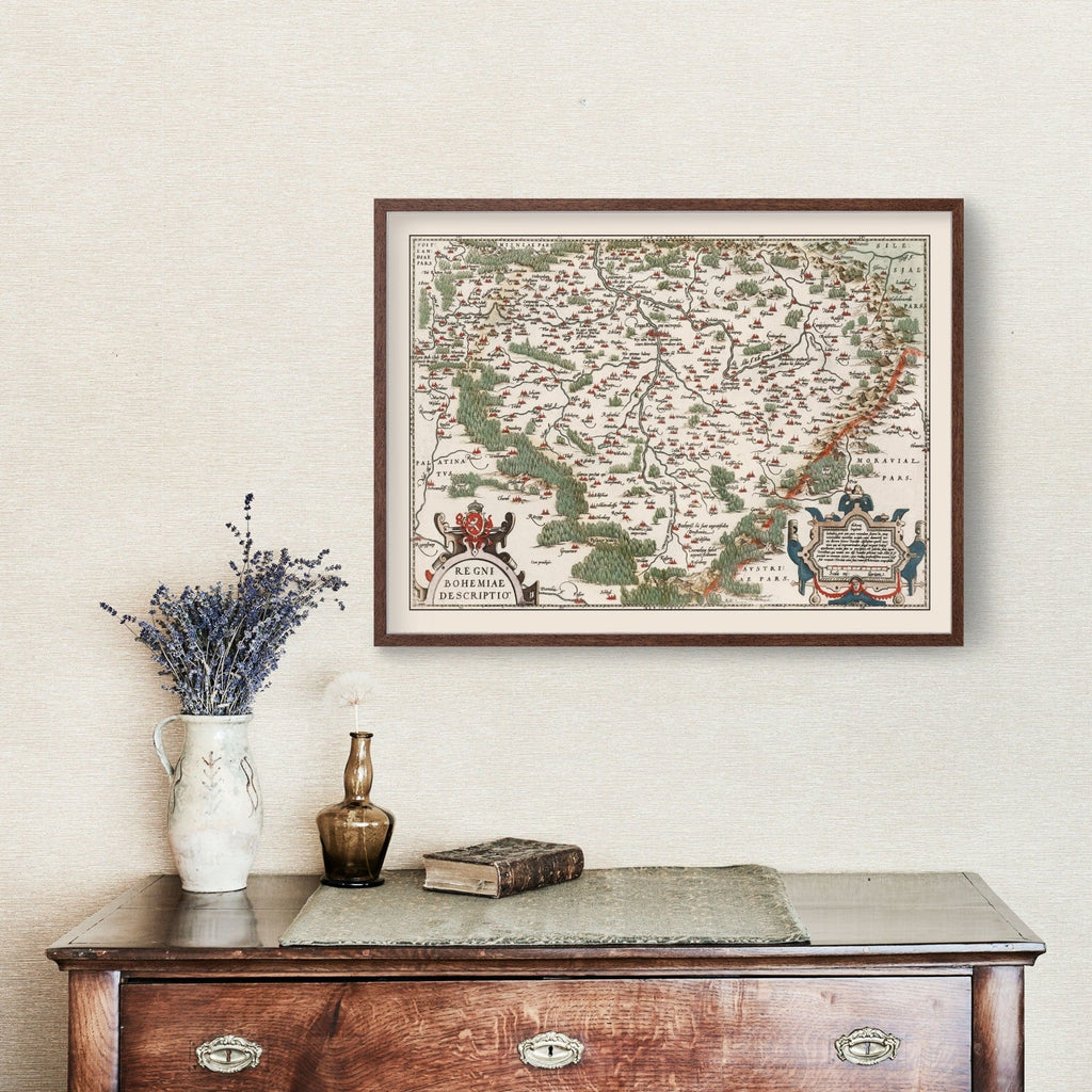 Vintage Bohemia Map 1587