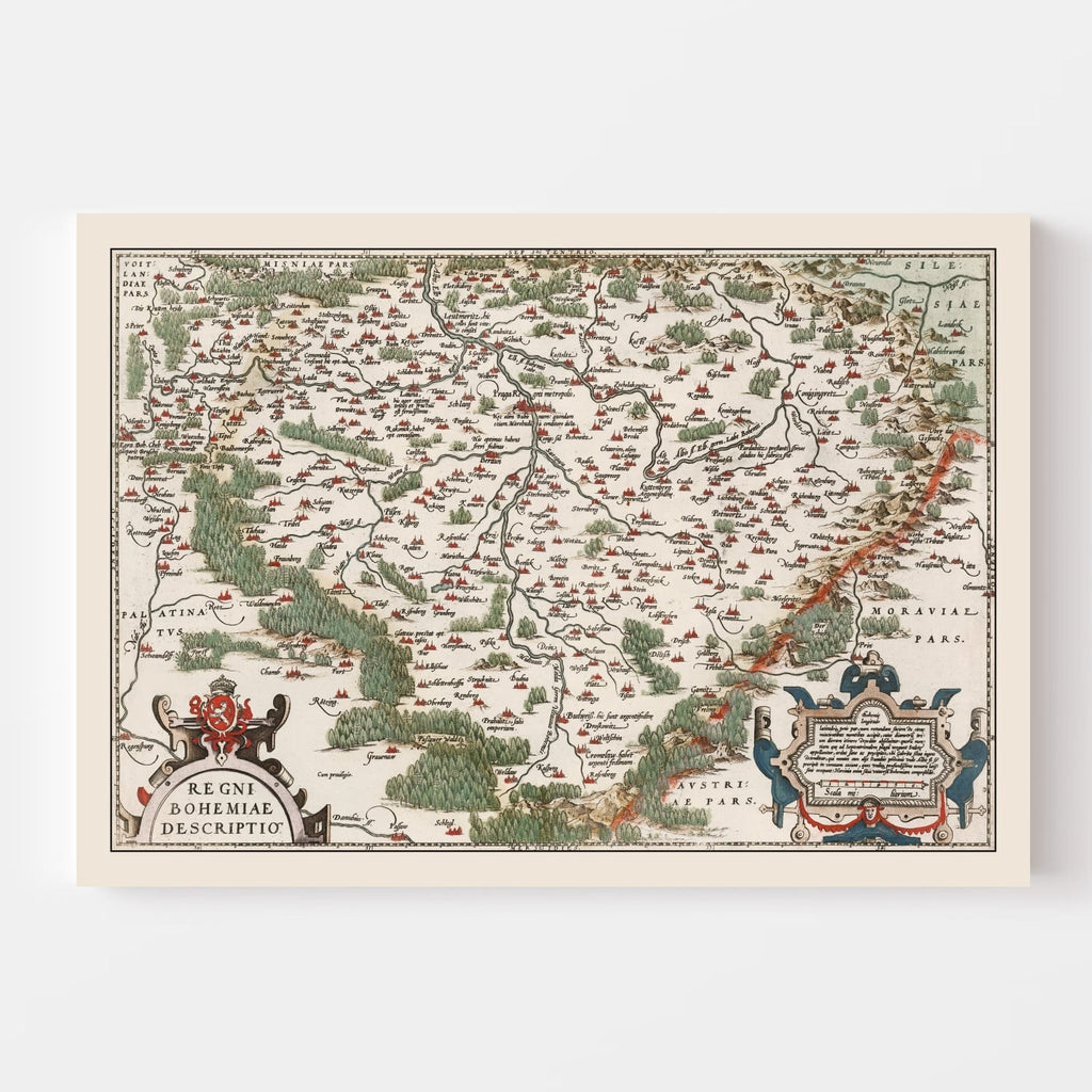 Vintage Bohemia Map 1587