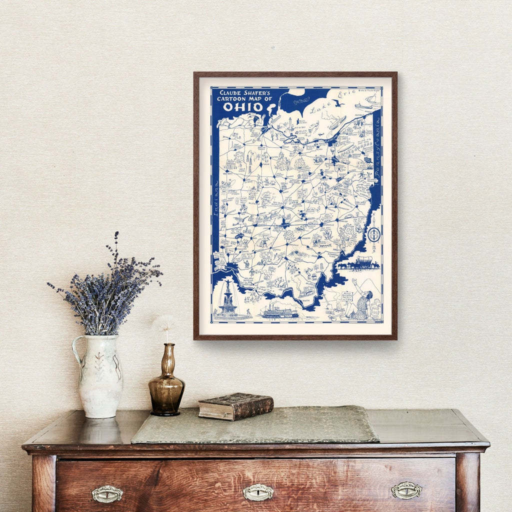Vintage Map of Ohio 1939
