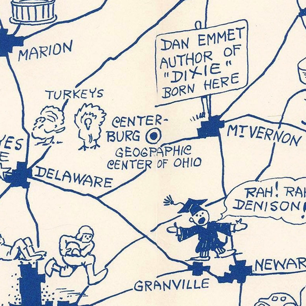 Vintage Map of Ohio 1939