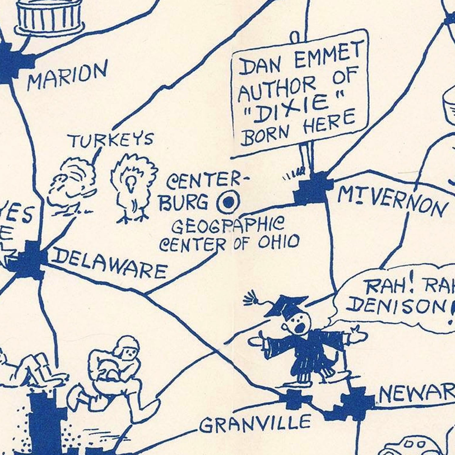Vintage Map of Ohio 1939