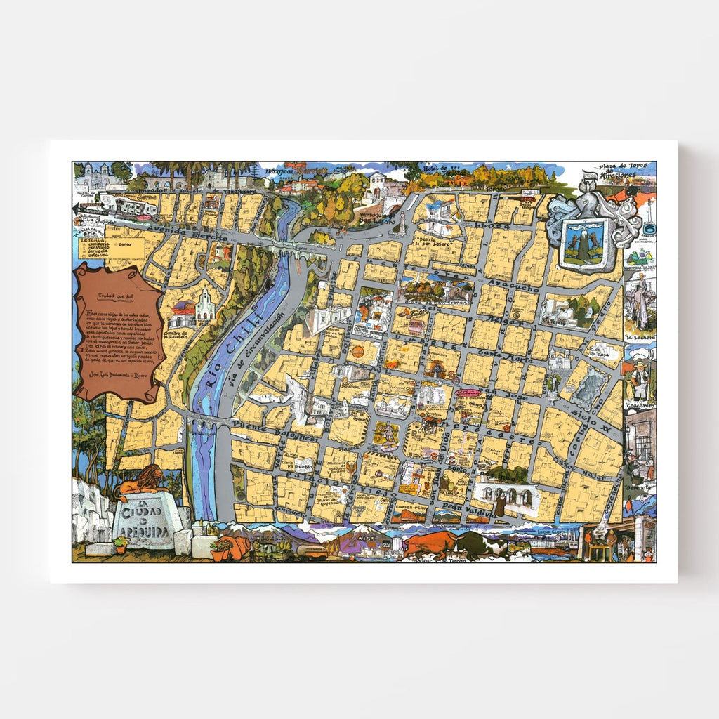 Vintage Map of Arequipa, Peru 1975
