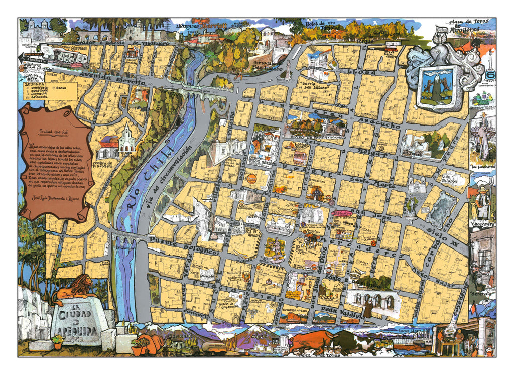 Vintage Map of Arequipa, Peru 1975