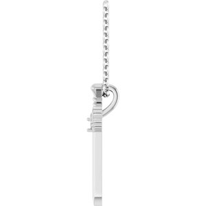 Sterling Silver Natural Ruby Dagger 18" Necklace
