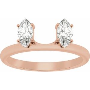 14K Rose 1/2 CTW Lab-Grown Diamond Wrap-Style Ring Enhancer