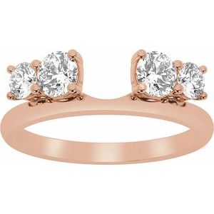 14K Rose 1 CTW Lab-Grown Diamond Wrap-Style Ring Enhancer