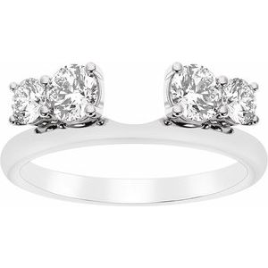 14K White 1 CTW Lab-Grown Diamond Wrap-Style Ring Enhancer
