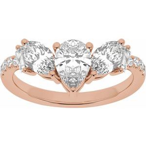 14K Rose 1 1/2CTW Lab-Grown Diamond Contour Band