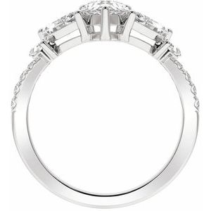 14K White 1 1/2CTW Lab-Grown Diamond Contour Band