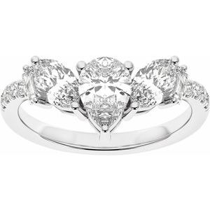 14K White 1 1/2CTW Lab-Grown Diamond Contour Band