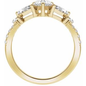 14K Yellow 1 1/2CTW Lab-Grown Diamond Contour Band