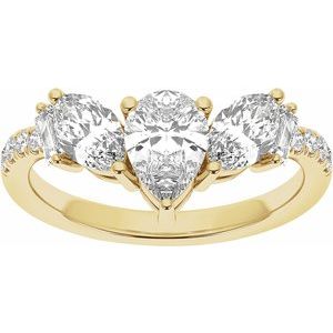 14K Yellow 1 1/2CTW Lab-Grown Diamond Contour Band